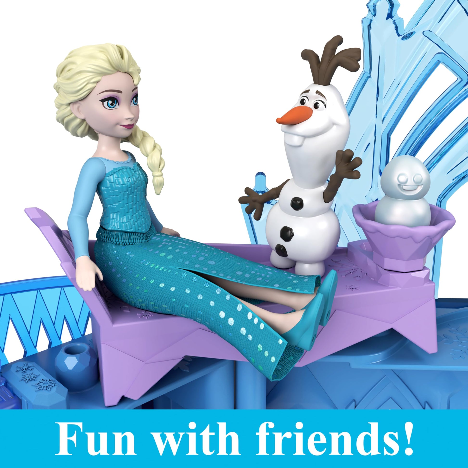 Mattel Disney Frozen Toys, Elsa Ice Palace Storytime Stackers, Castle Doll House Playset with Small Doll & 8 Accessories, Travel Toy with Handle
