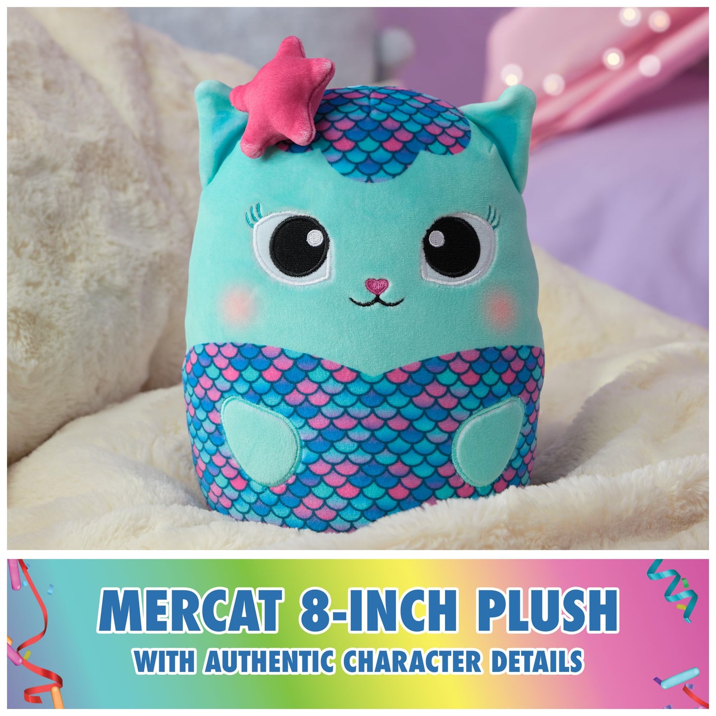 GUND Gabby’s Dollhouse Official Mercat 8-Inch Squishy Plush Toy for Ages 1+