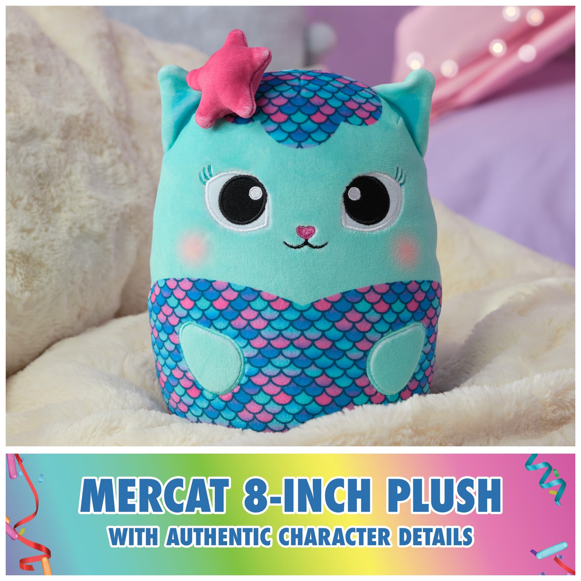 GUND Gabby’s Dollhouse Official Mercat 8-Inch Squishy Plush Toy for Ages 1+