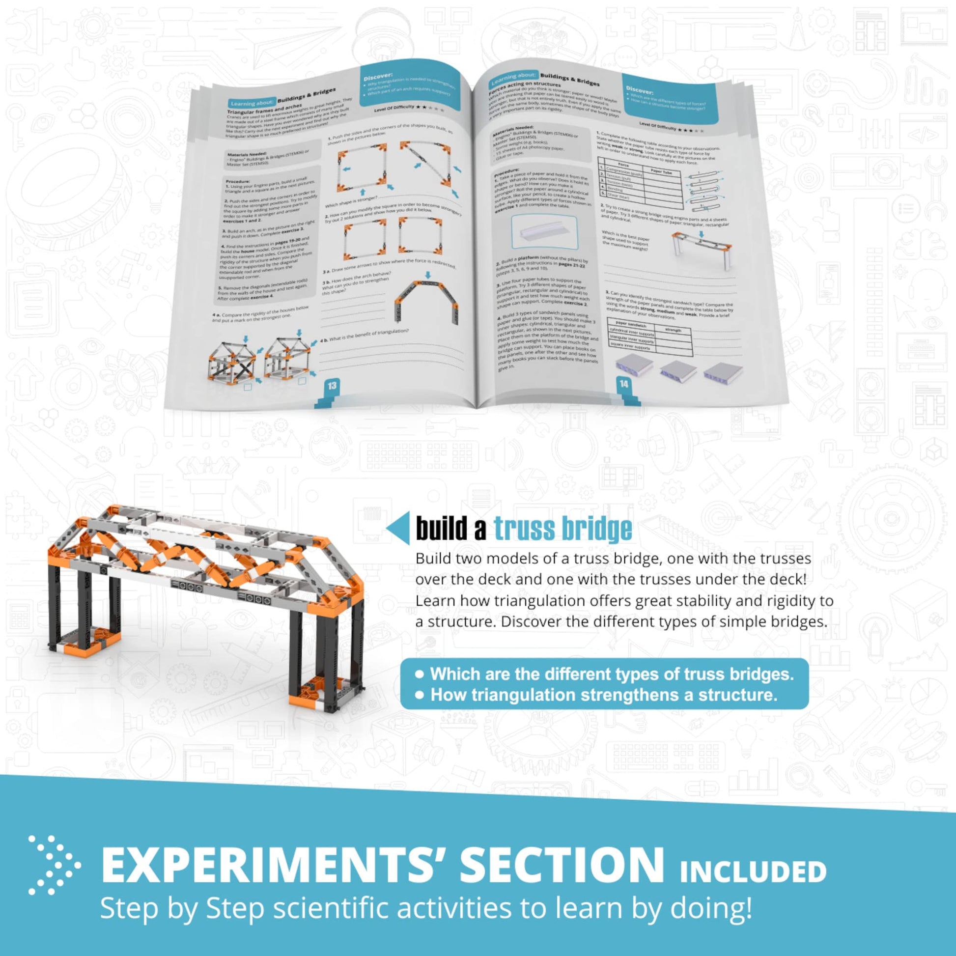 Engino- STEM Toys, Structures, Buildings & Bridges, Building Toys for Kids 9+, STEM Projects, Creative Engineering Kit, Gifts for Boys & Girls (9
