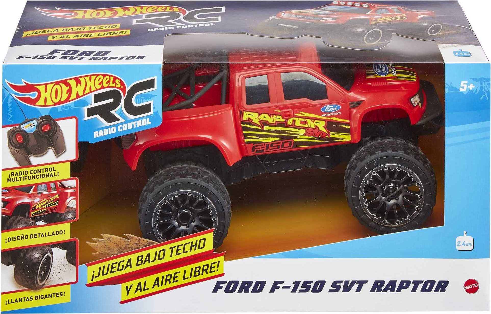 Mattel Hot Wheels RC Red Ford F-150, Full-Function Remote-Control Toy Truck, Large Wheels & High-Performance Engine, 2.4 GHz with Range of 65ft