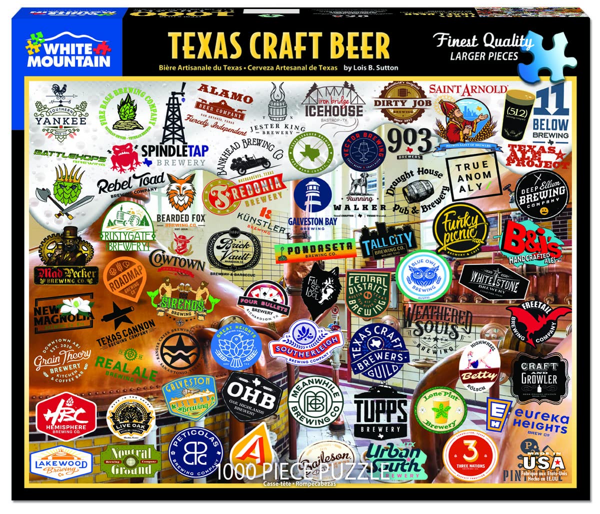 White Mountain 1000 Piece Jigsaw Puzzle State Brewery, Texas Craft Beer