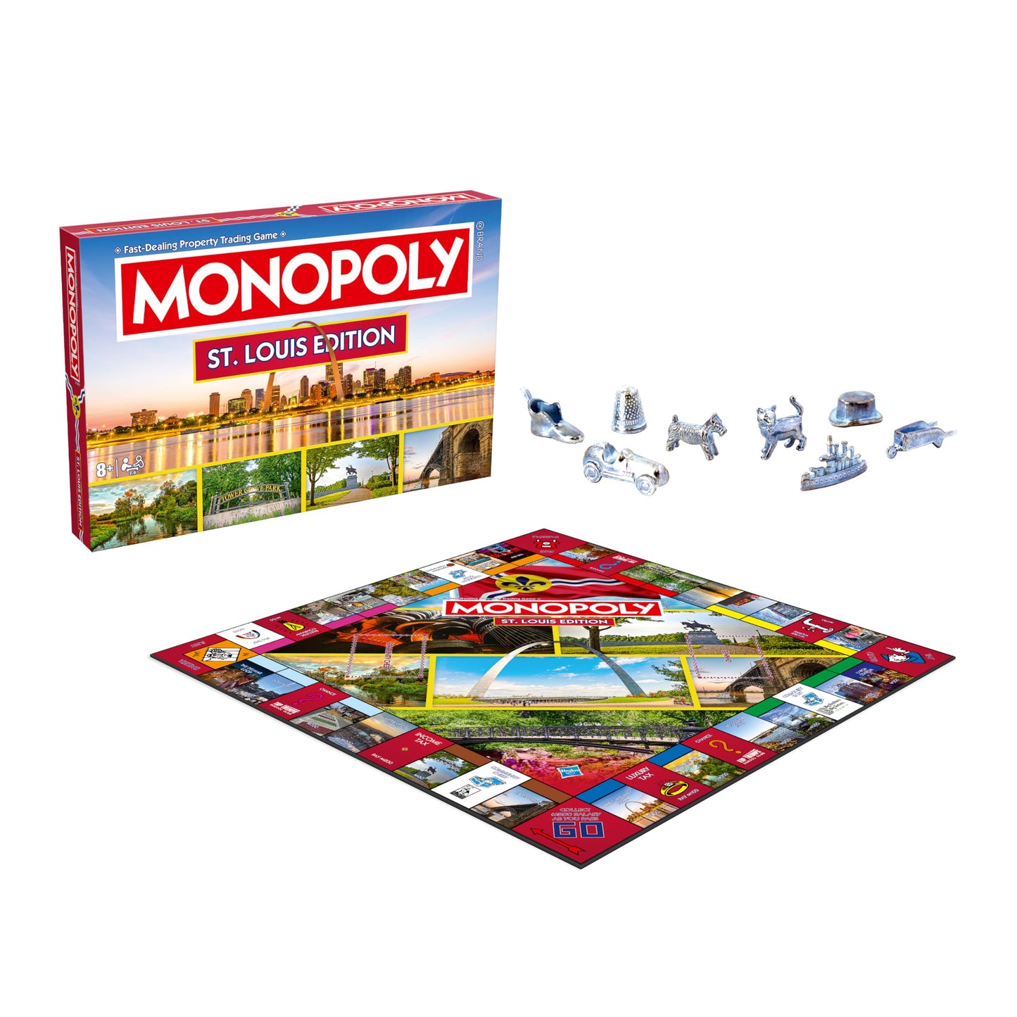 Monopoly Board Game St Louis MO Edition : 2-6 Players Family Board Games for Kids and Adults, Board Games for Kids 8 and up, for Kids and Adults
