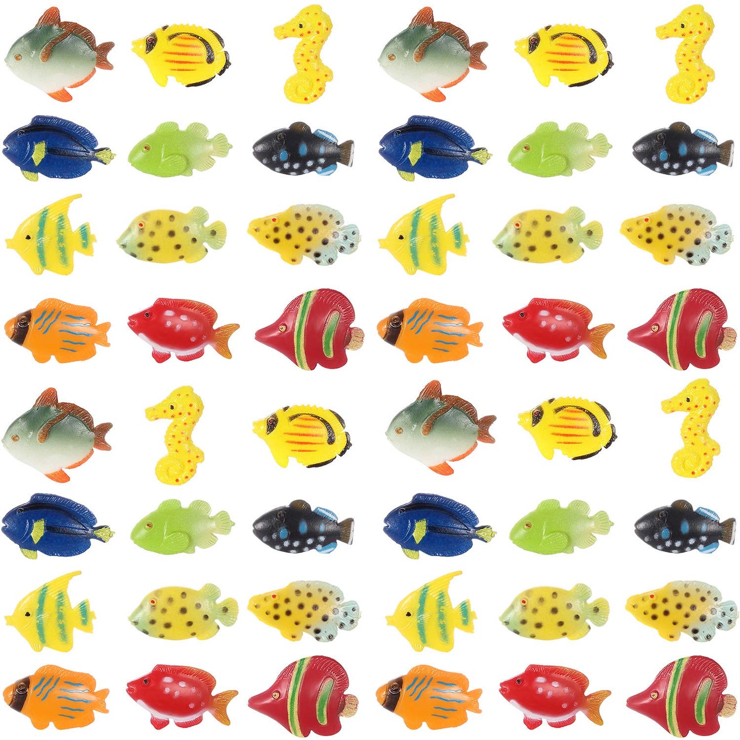 Boao 48 Pcs Small Plastic Fish Toys Assorted Mini Fish Party Favor for Kid