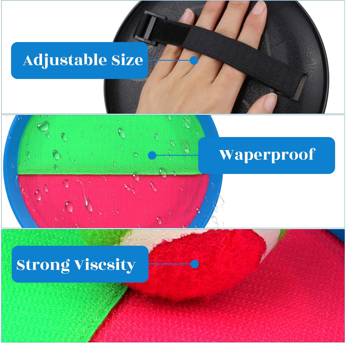 Toss and Catch Game Set, Outdoor Toys with 4 Paddles 4 Balls, Beach Game