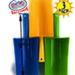 Matty's Toy Stop 9" Kids Short Handle Sand Scoop Plastic Shovels for Sand & Beach (Yellow, Blue & Green) Gift Set Bundle - 3 Pack