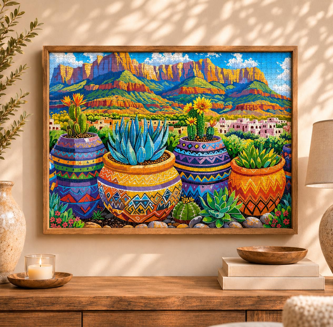 Cross & Glory | Jigsaw Puzzles for Adults | Mesa Verde Succulent Sunset