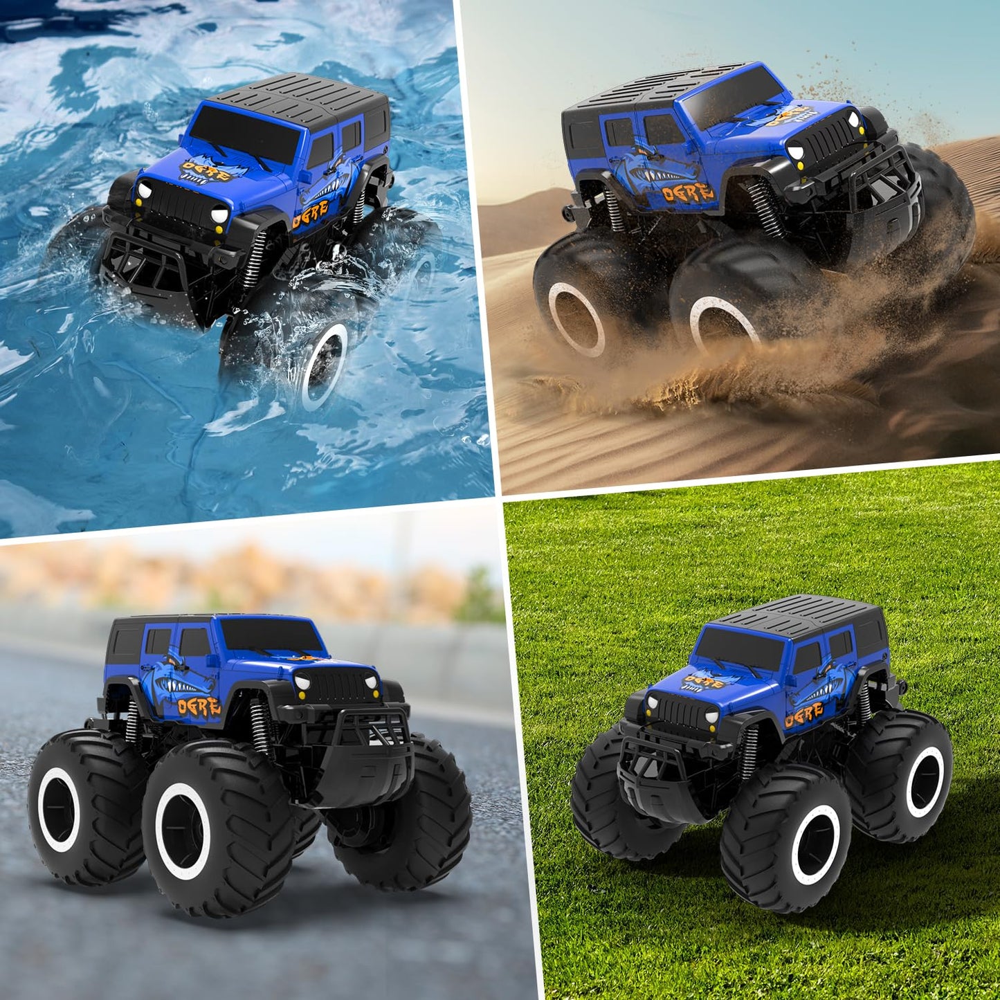 STEMTRON Amphibious Remote Control Car 1:16 All Terrain Monster Truck