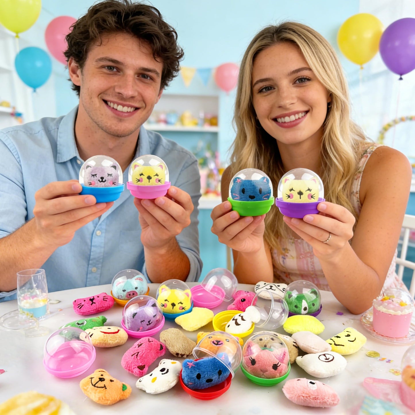 PPXMEEUDC 30 PCS Mini Stuffed Animal Plush Toys 30 Styles in Capsules Party Favors Goodie Bag Stuffers Classroom Prizes Claw Machine Toys