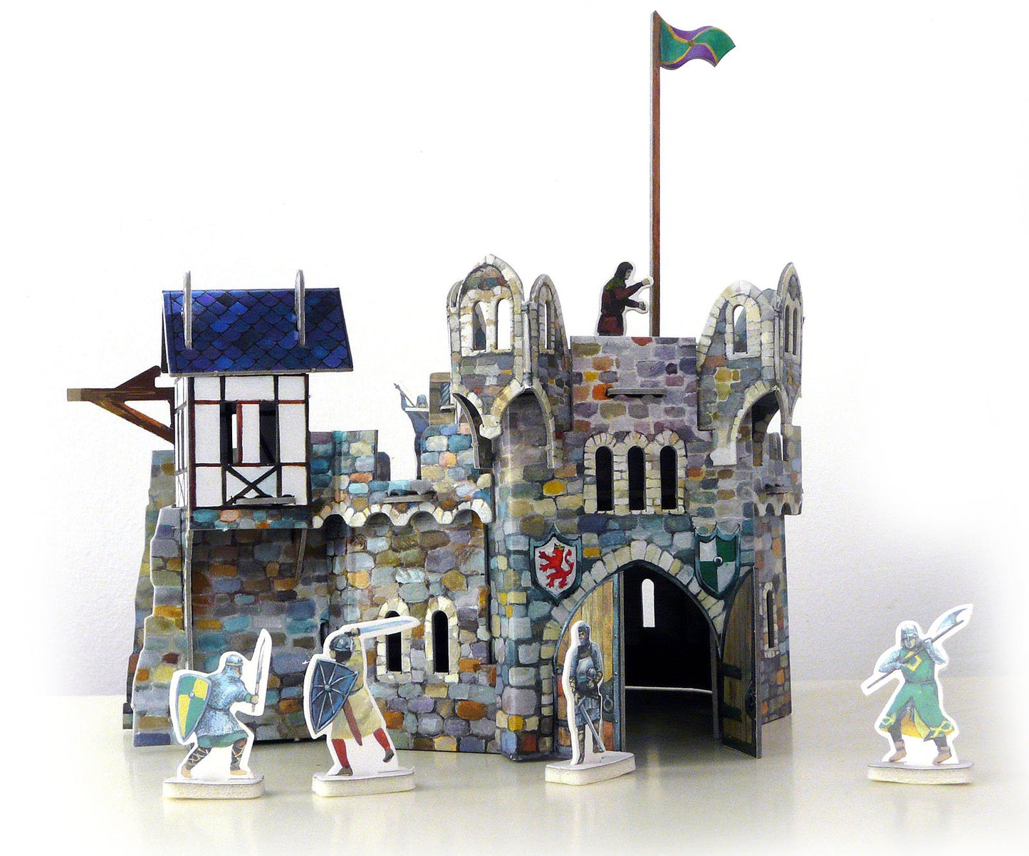 Clever Paper Round Tower with Figures
