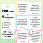 200 Conversation Cards for Grandparents & Family - Questions to Share Life Stories & Preserve Memories - Family Storytelling Card Game - Meaningful