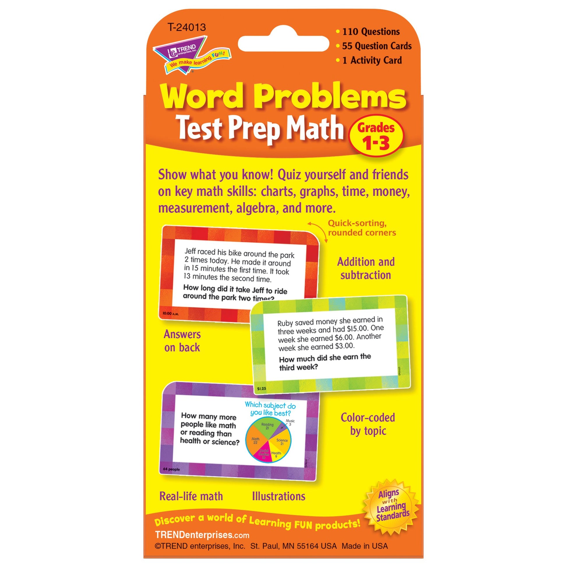 Test Prep Math Word Problems (Grades 1-3)Challenge Cards®