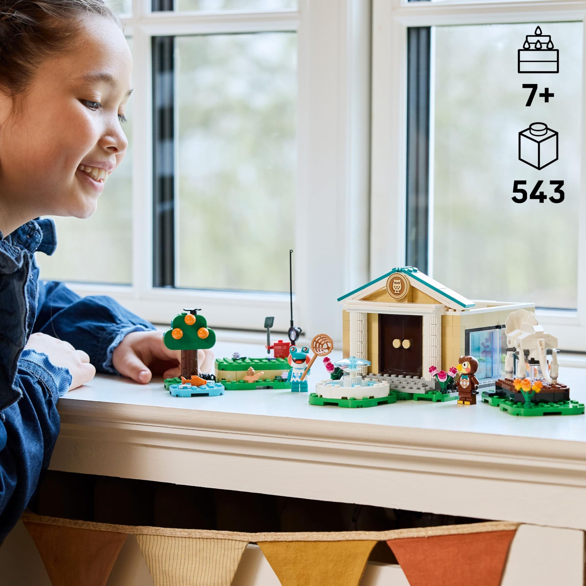 LEGO Animal Crossing Blathers’s Museum Collection Building Toy - Pretend Play Set W/2 Toy Minifigures for Girls & Boys, Ages 7+ - Building Blocks