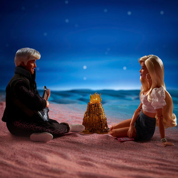 Barbie The Movie Ken Collectible Dolls, 4 Hours Later Campfire Scene from Movie, Wearing Beach Fashions