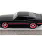 Jada Pink Slips 1:32 W2 1969 Ford Mustang Die-Cast Car, Toys for Kids and Adults (Black/Pink Stripes)