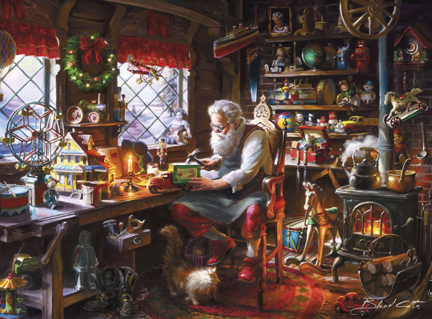 Buffalo Games - Santa in His Workshop - 1000 Piece Jigsaw Puzzle for Adults