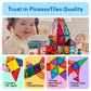 PicassoTiles 60 Piece Set 60pcs Magnet Building Tiles Clear Magnetic 3D Blocks Construction Playboards - Creativity Beyond Imagination, Inspirational