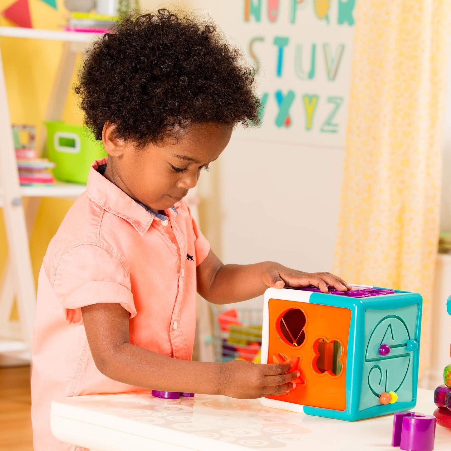Battat Shapes, Numbers and Letters Sorting Activity Cube Bead Maze, Toddler
