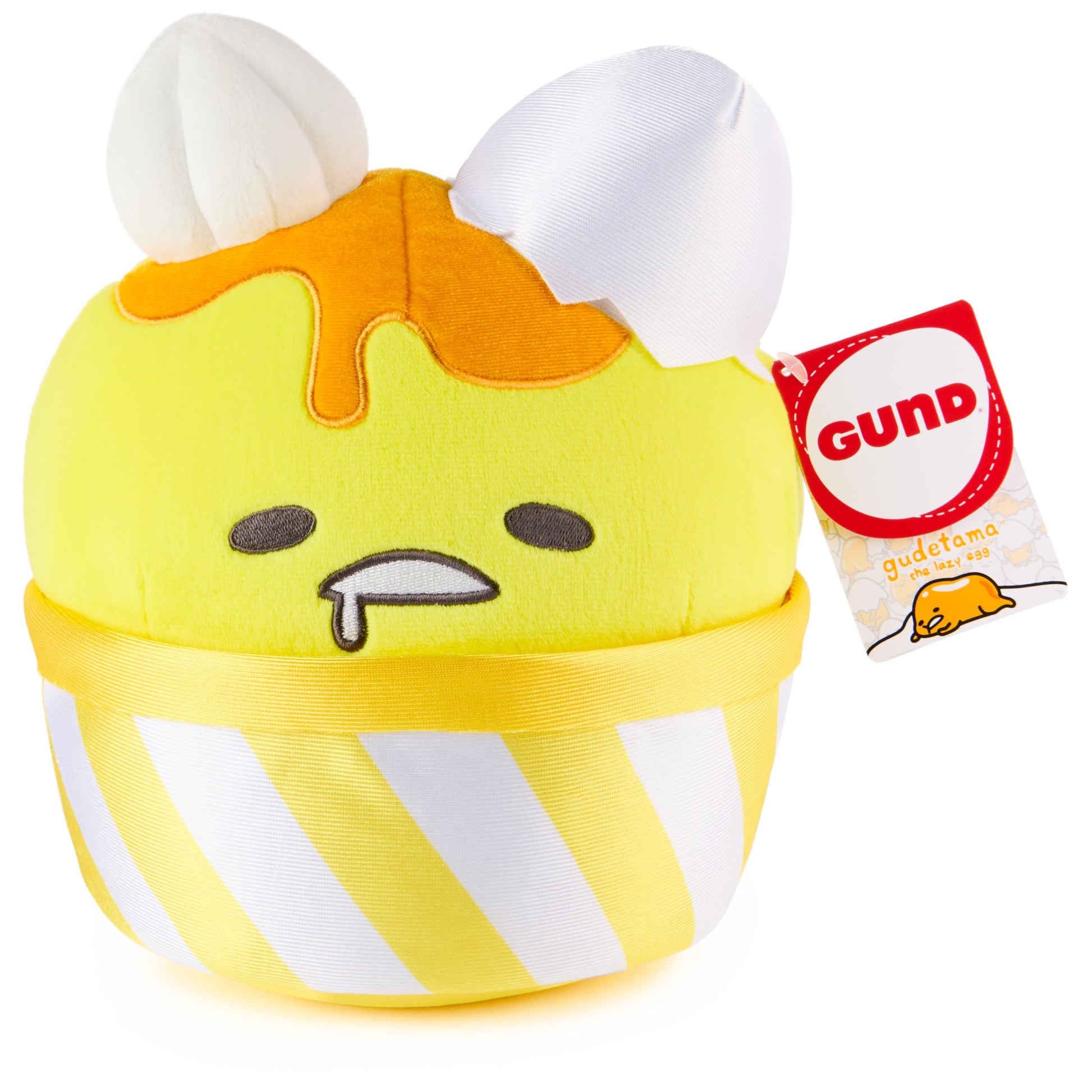 GUND Sanrio Gudetama The Lazy Egg Stuffed Animal, Gudetama Ice Cream Cup, Plush Toy for Ages 1 and Up, 9”
