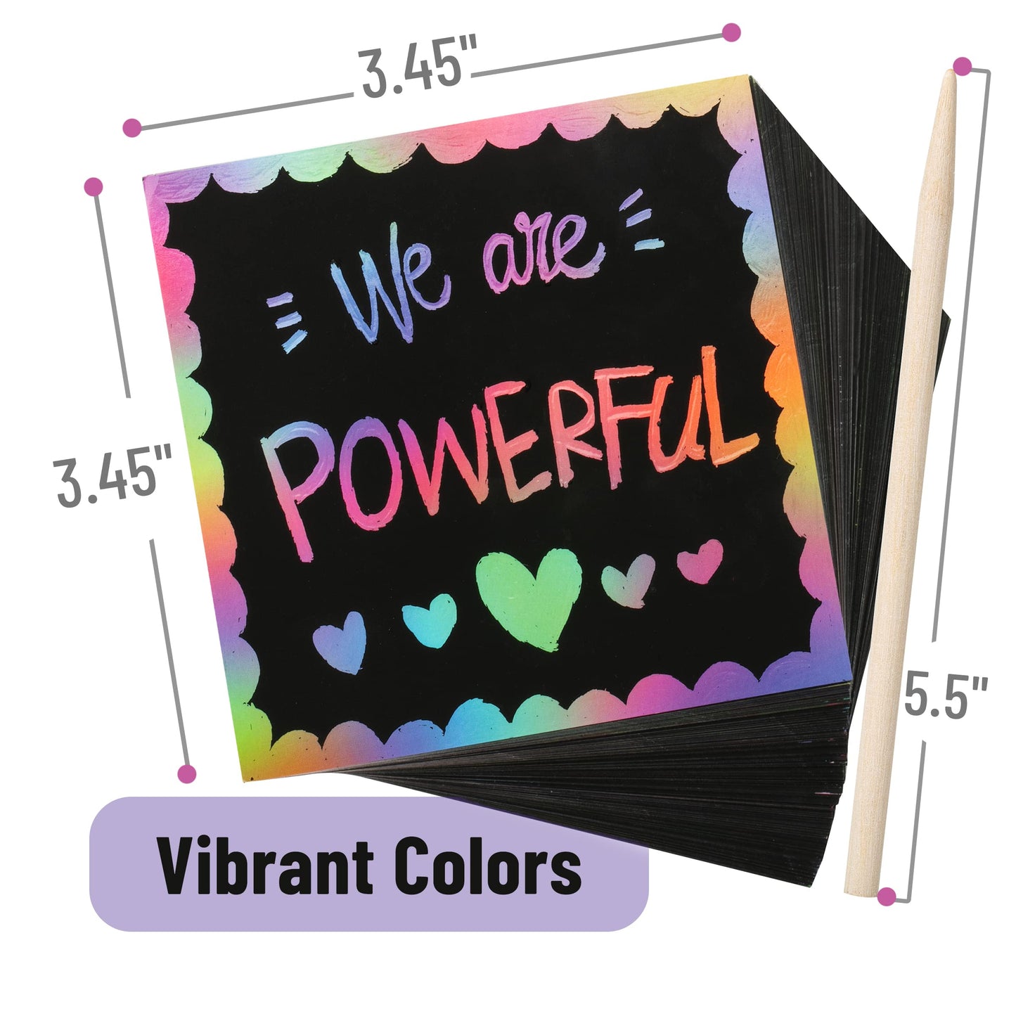 Mr. Pen- Scratch Art for Kids with Wooden Stylus, 125 pcs