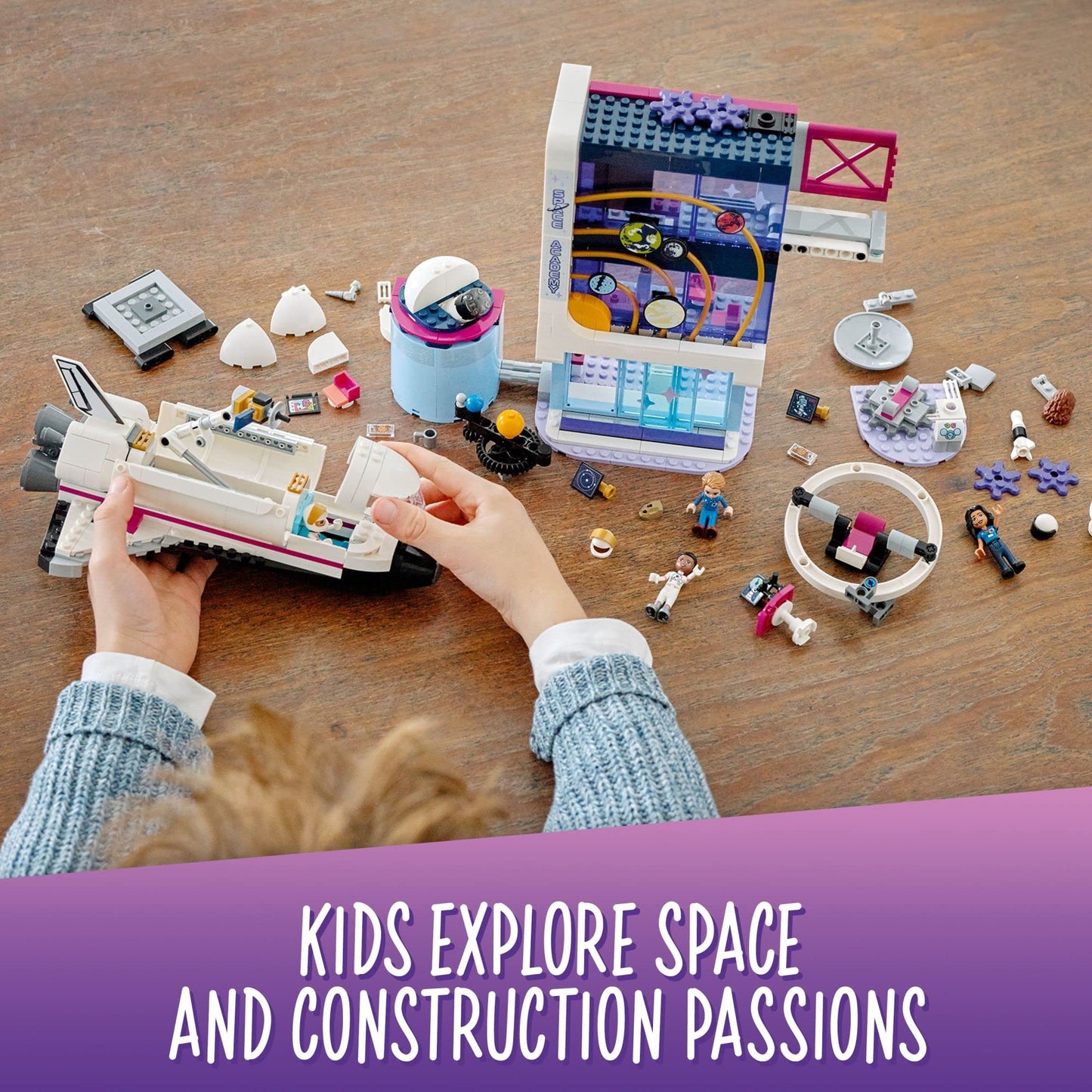 LEGO Friends Olivia’s Space Academy Shuttle Rocket 41713, NASA Space Shuttle Toy for Kids, Pretend Play Space Academy with Astronaut Mini Figures,