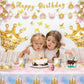 Butterfly Birthday Decorations, Birthday Decorations for Girls - 2 Big Butterfly Foil Balloons, 3D Butterfly Wall Decor, Banner, Tablecloth, Plates