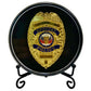 Kudos Badge Display Case with Stand - Shadow Box for Policeman, Fire Badge - Badge Holder Gift for Police, Cop, Security Officer or Firefighter