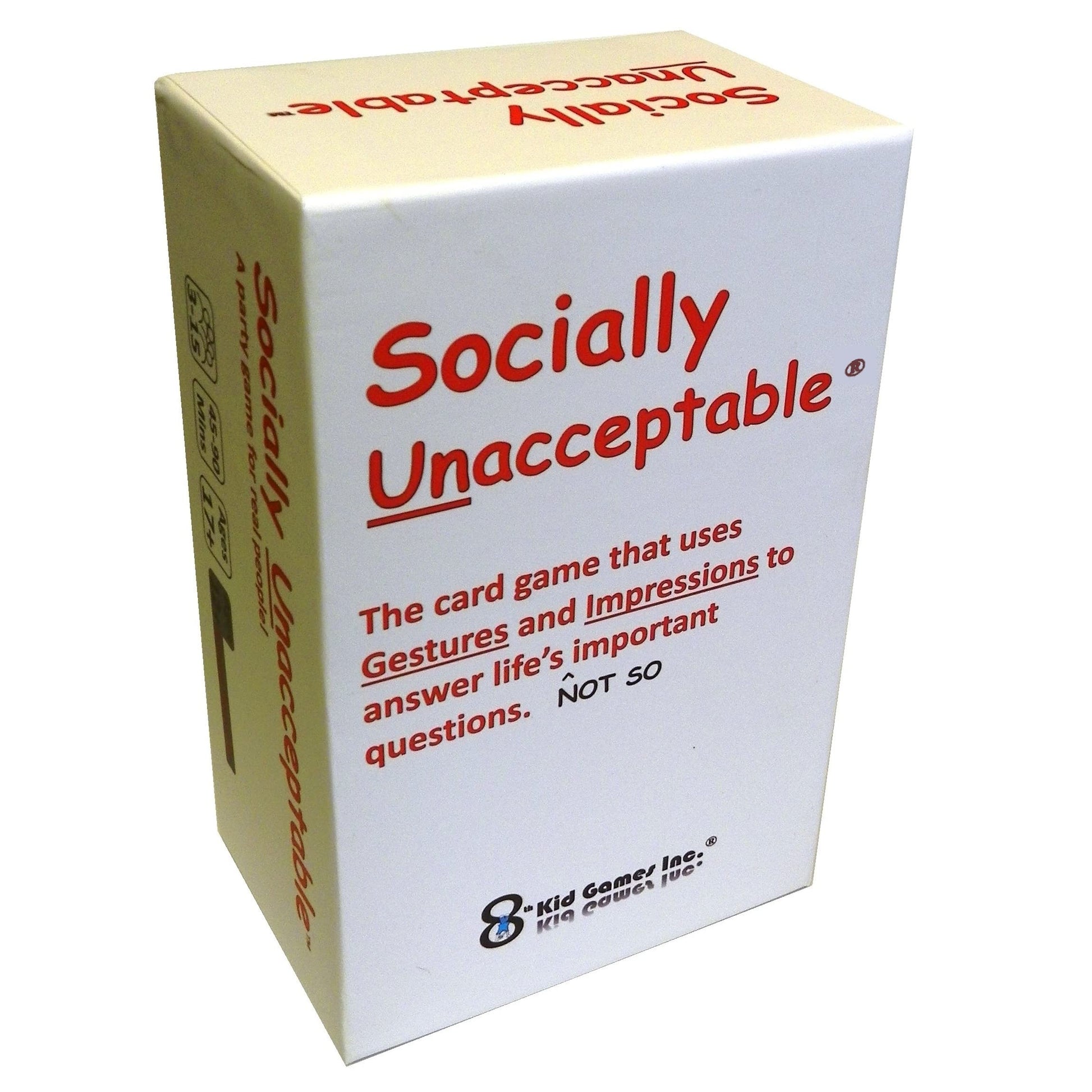 8th Kid Games - Socially Unacceptable - Interactive and Different !!!! Party Game, Game Nights, or Anytime! Perfect for Adults, Couples, College,