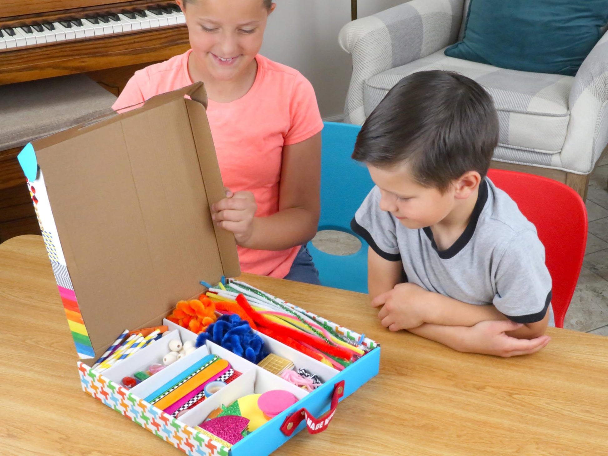 Kid Made Modern My First Arts & Crafts Set for Kids Ages 3 4 5 6 7 8+ - Ideal Preschool Craft Kits for Boys & Girls Toddler - 200+ Pieces Bulk Craft