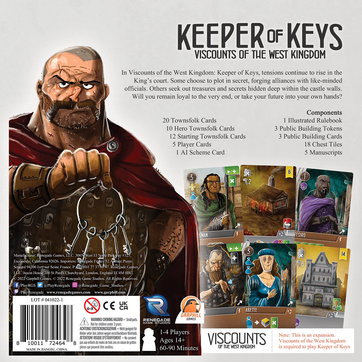 Renegade Game Studios Viscounts West Kingdom Strategy Board Game Expansion Keeper of Keys