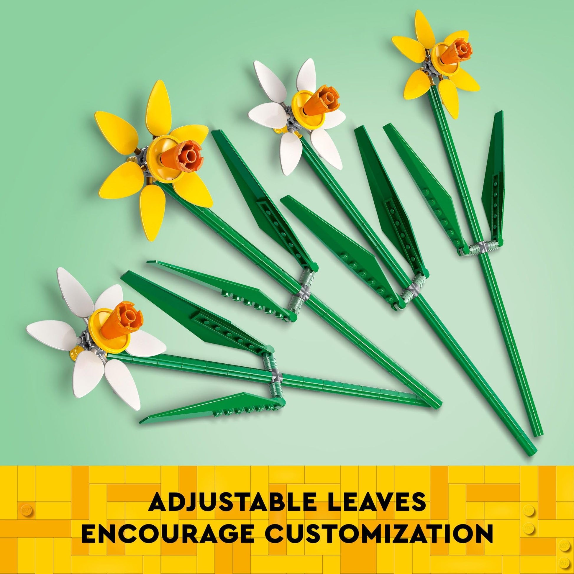 LEGO Daffodils - Building Toy for Kids, Girls and Boys, Ages 8+ - Birthday Gift for Kids - Artificial Daffodil for Bedroom Decor and Display - 40747