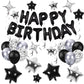 56 PCS Black Happy Birthday Balloons Happy Birthday Banner Balloons