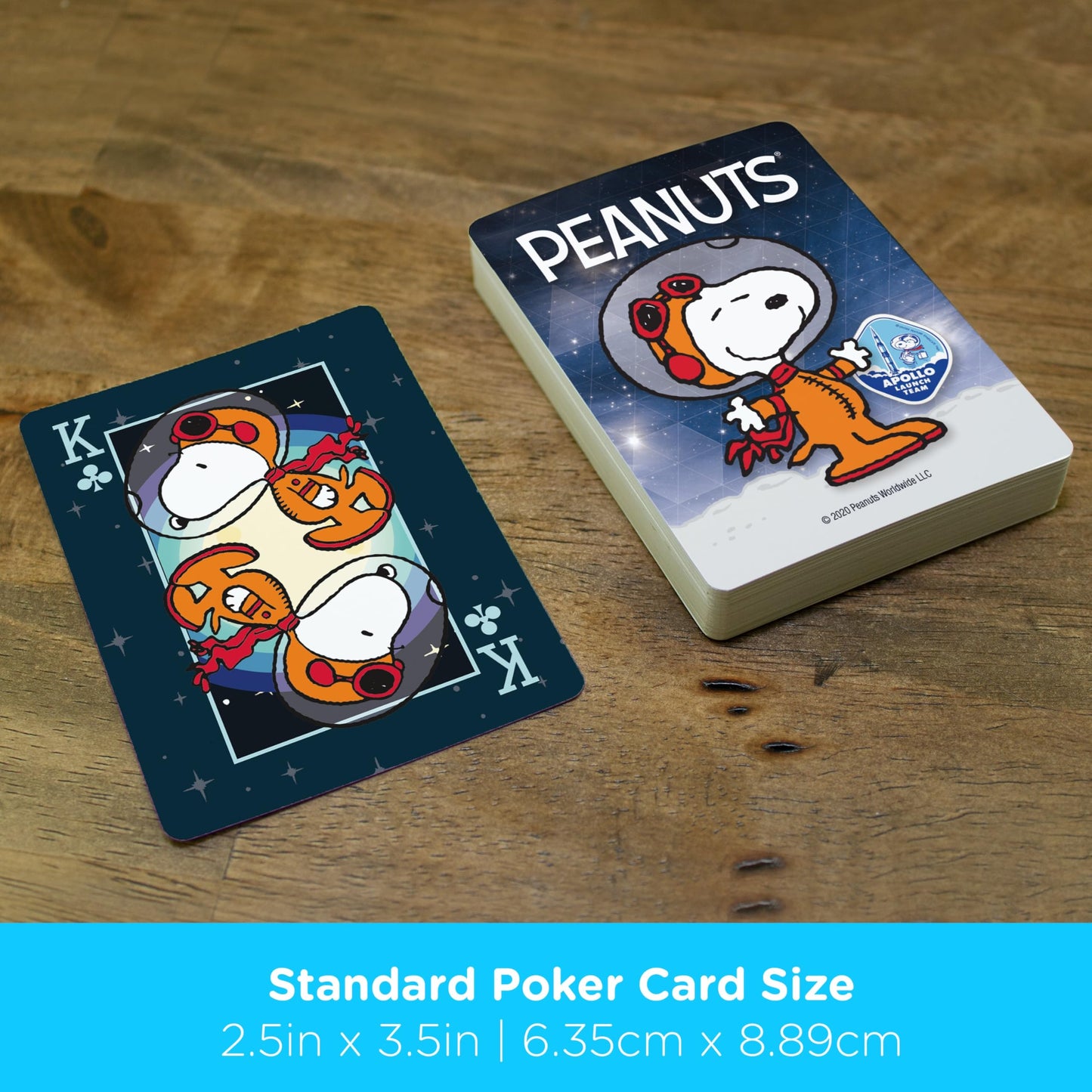 Aquarius Peanuts Snoopy in Space Playing Cards Standard Size - Themed Novelty Deck with 52 Unique Designs - Collectible Merchandise Gift for Teens