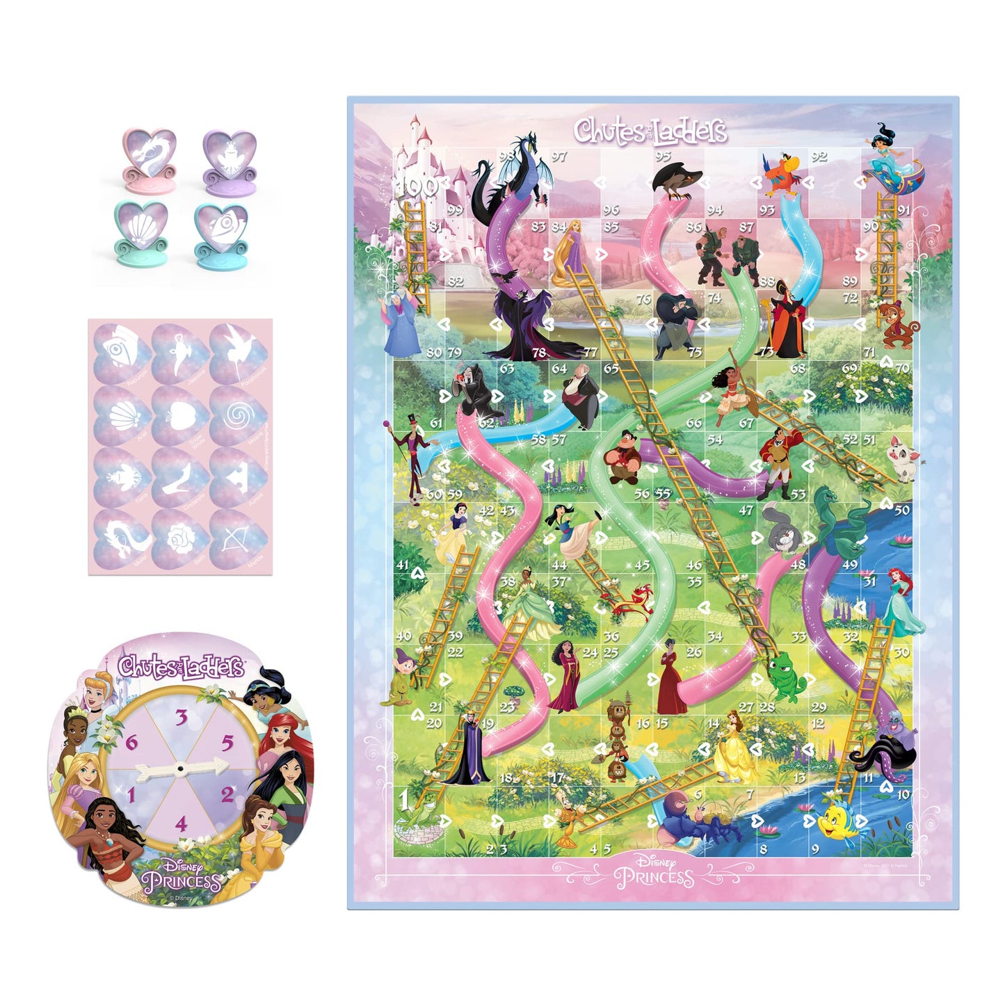 Hasbro Gaming Chutes and Ladders: Disney Princess Edition Board Game for Kids Ages 3 and Up, Easter Gifts for Boys and Girls, Preschool Game for 2-4