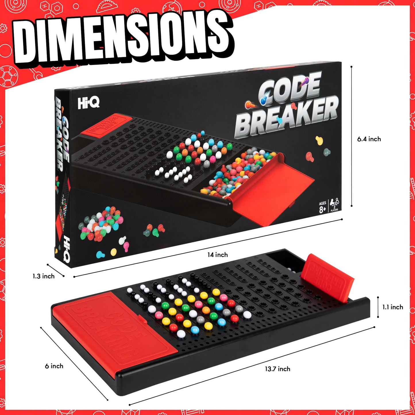 Hi-Q Code Breaker Board Game - Code Breakers Toy - STEM Toys - Color Brain Game - Kids Development - Toys for Boys & Girls, Suitable for 8+ Ages