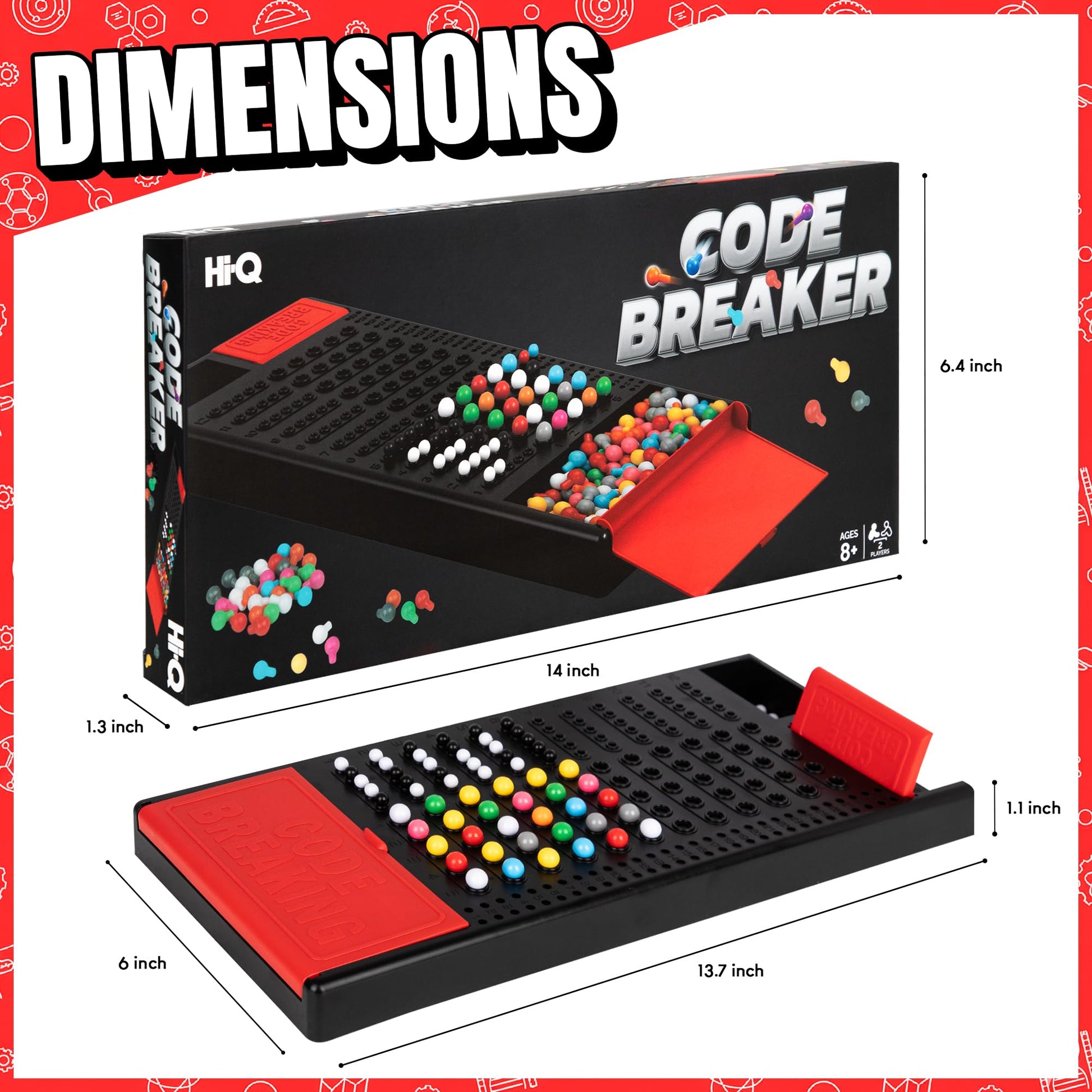 Hi-Q Code Breaker Board Game - Code Breakers Toy - STEM Toys - Color Brain Game - Kids Development - Toys for Boys & Girls, Suitable for 8+ Ages