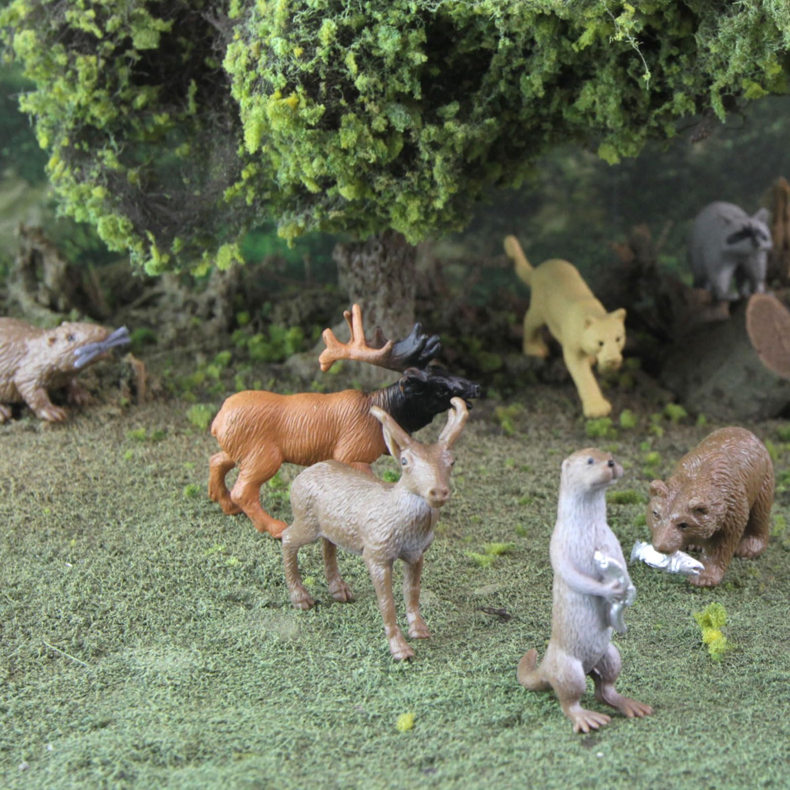 Safari Ltd. North American Wildlife Bulk Bag - Set of Miniature Wildlife Toy Figures - 48 Piece Play Toys for Boys, Girls & Kids Age 3+