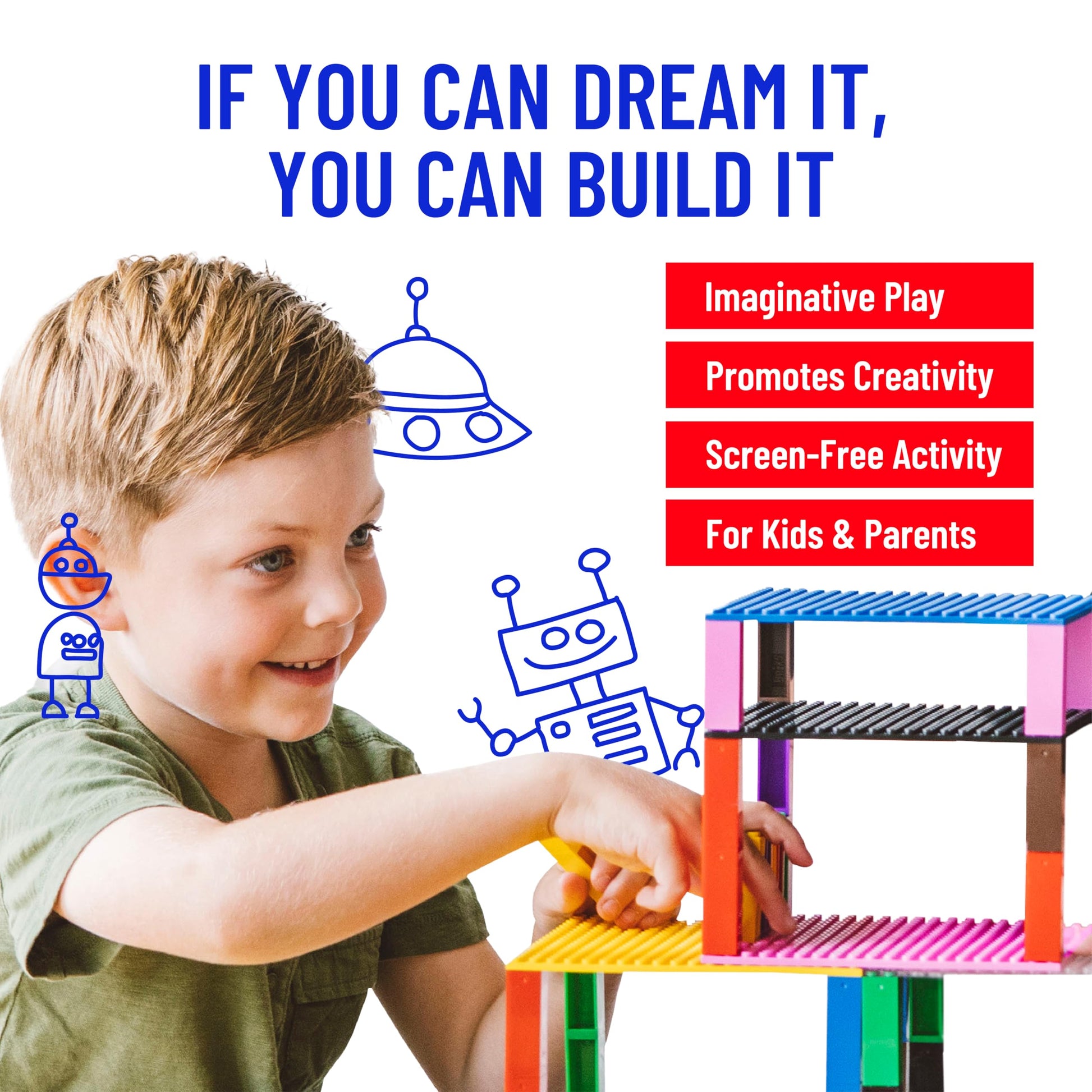 Strictly Briks Stackable Baseplates - 24 Pack 10"x10", 32x32 Studs, Compatible with Lego for Building City Scenes, Foundation, Displays Bricks on Play