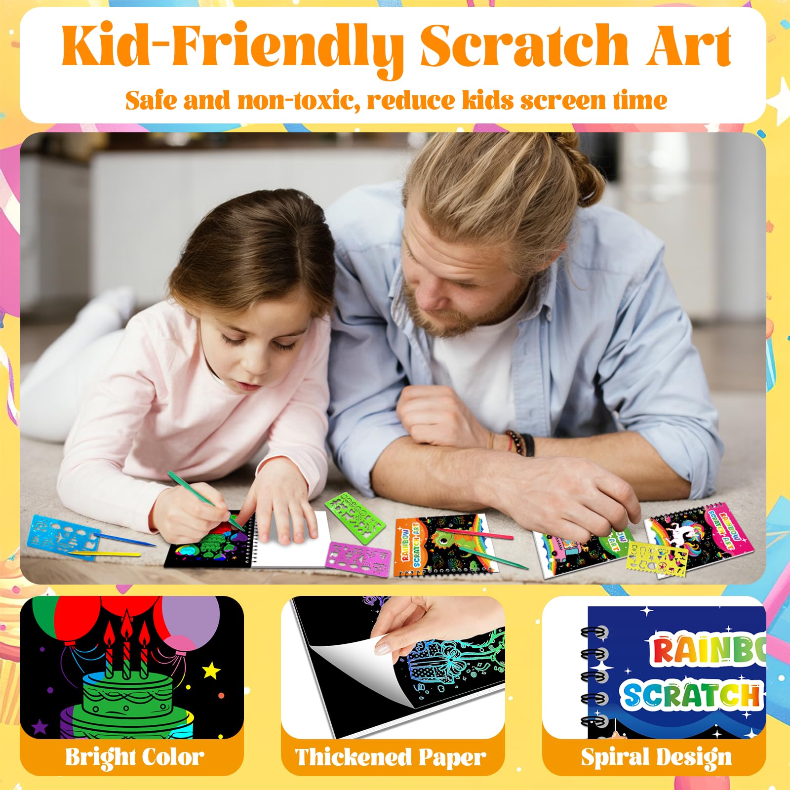 Elfew 24 Pack Scratch Art Party Favors for Kids 4-8 8-12