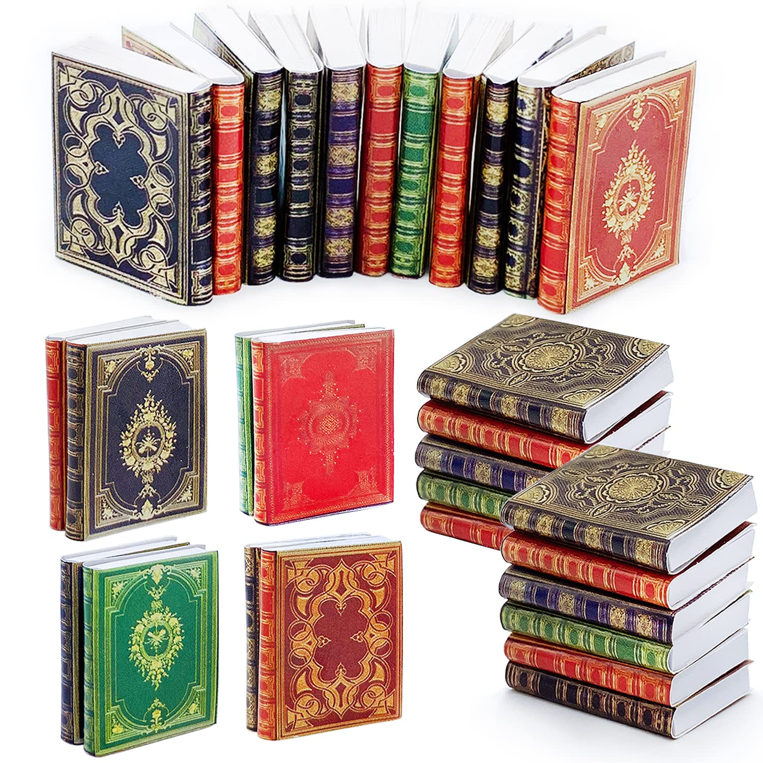 30 Pack 1:12 Scale Miniatures Dollhouse Books,Assorted Timeless Miniatures Books,Mini Books Dollhouse Decoration,Dollhouse Accessories Toy Supplies
