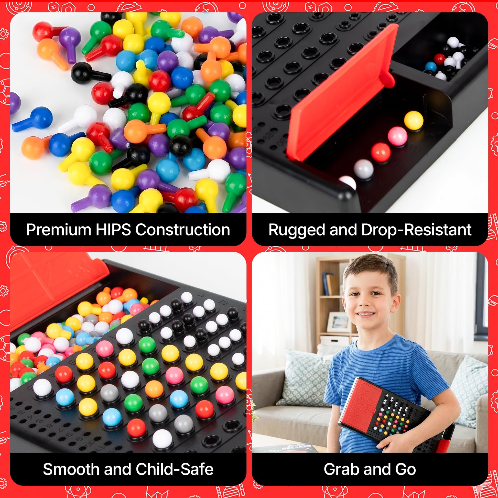 Hi-Q Code Breaker Board Game - Code Breakers Toy - STEM Toys - Color Brain Game - Kids Development - Toys for Boys & Girls, Suitable for 8+ Ages