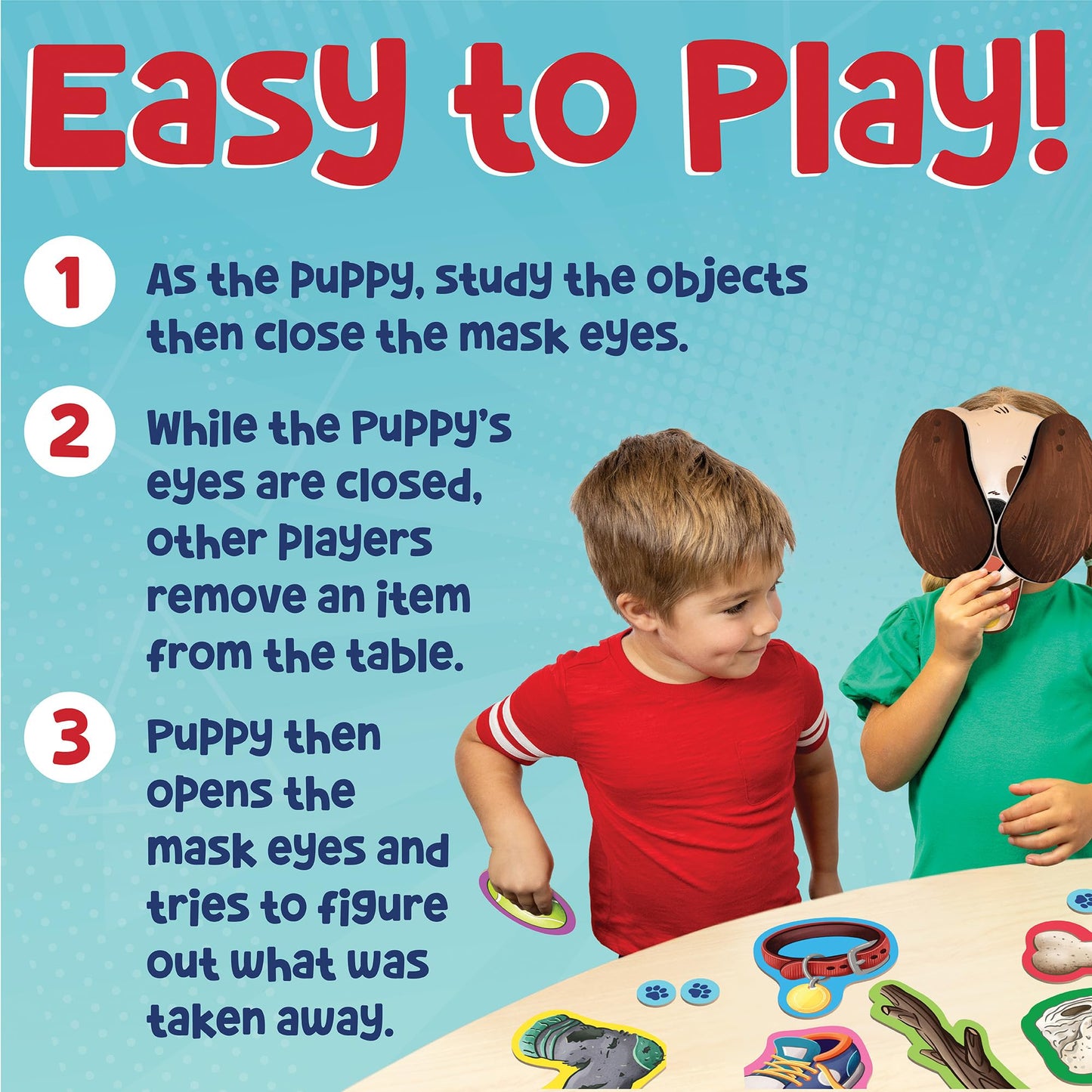 MindWare Peeking Puppy - Playful Memory Game for Kids with Puppy Mask - Early Learning Matching & Set Collection Game for Ages 3+, 2-4 Players