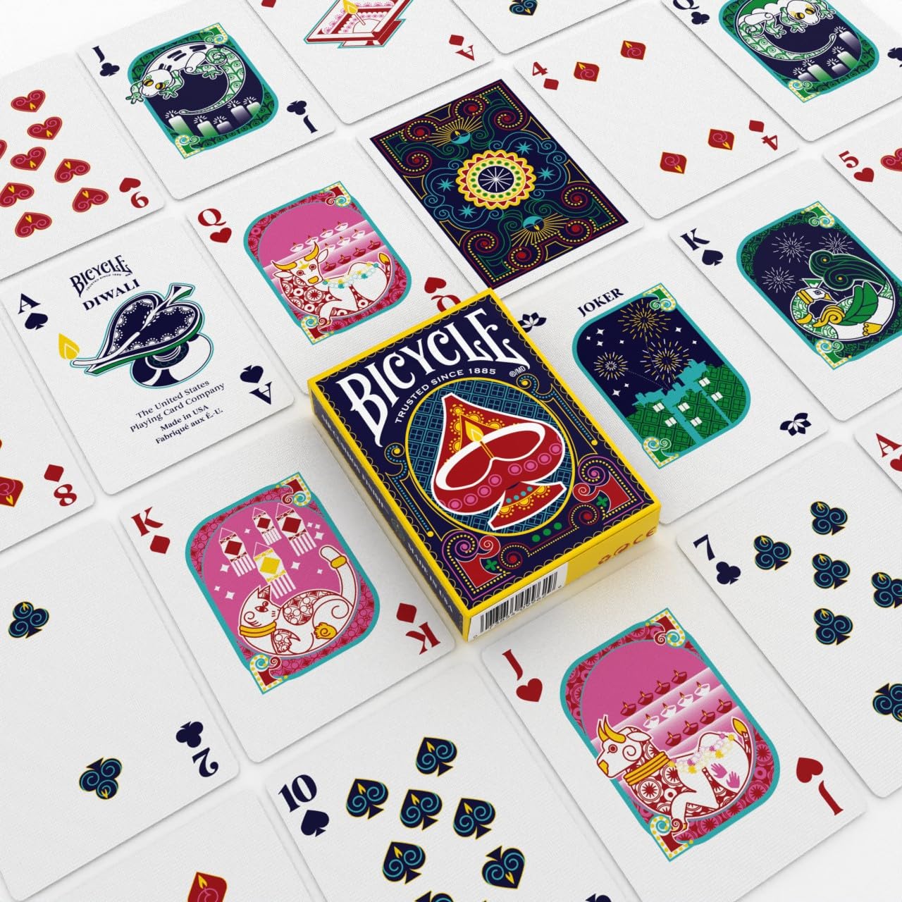 Bicycle Diwali, Collectible Standard 52 Deck of Cards, Poker Size, Gifts, Family & Kids Card Game Night