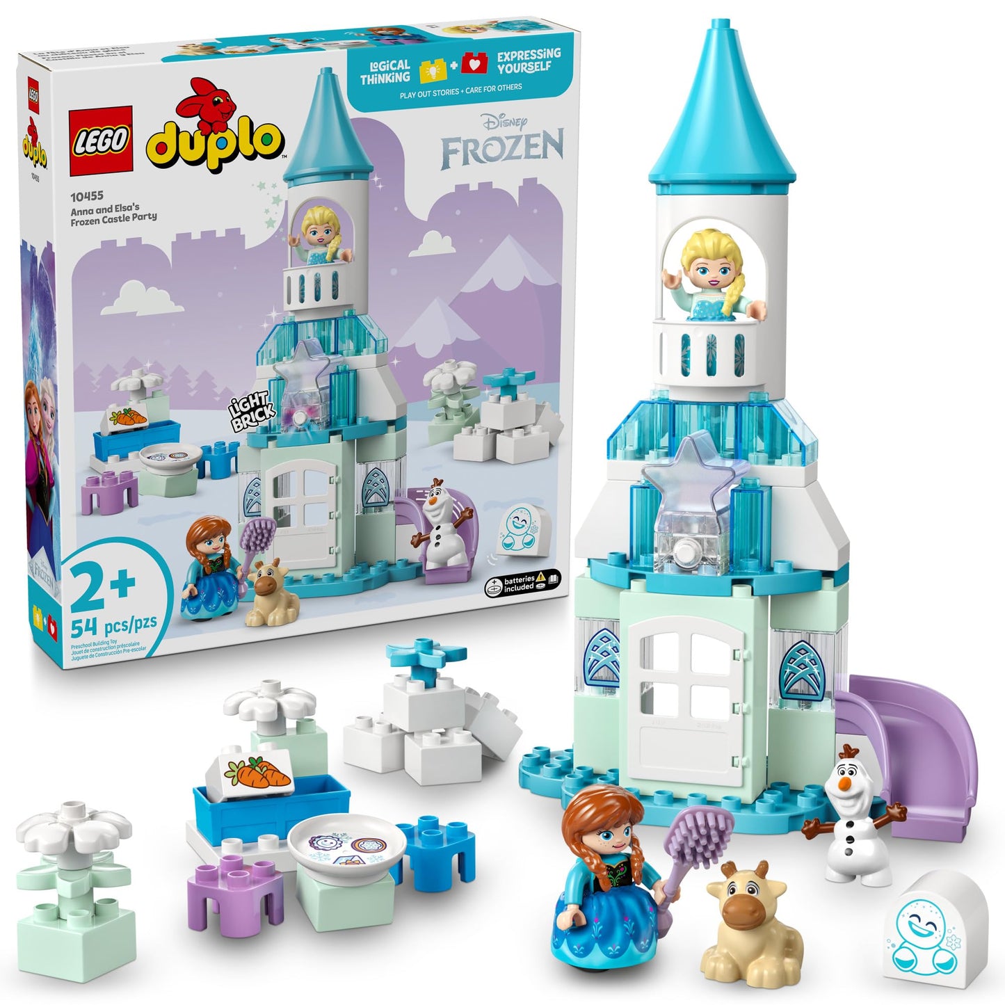 LEGO DUPLO Disney Anna and Elsa’s Frozen Castle Party - Toddler Toy for Girls and Boys 2+ - Building Blocks for Pretend Play and Sensory Development