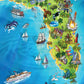 SUNSOUT INC - Florida Map - 500 pc Jigsaw Puzzle by Artist: Maria Rabinky - Finished Size 18" x 24" - MPN# 20521