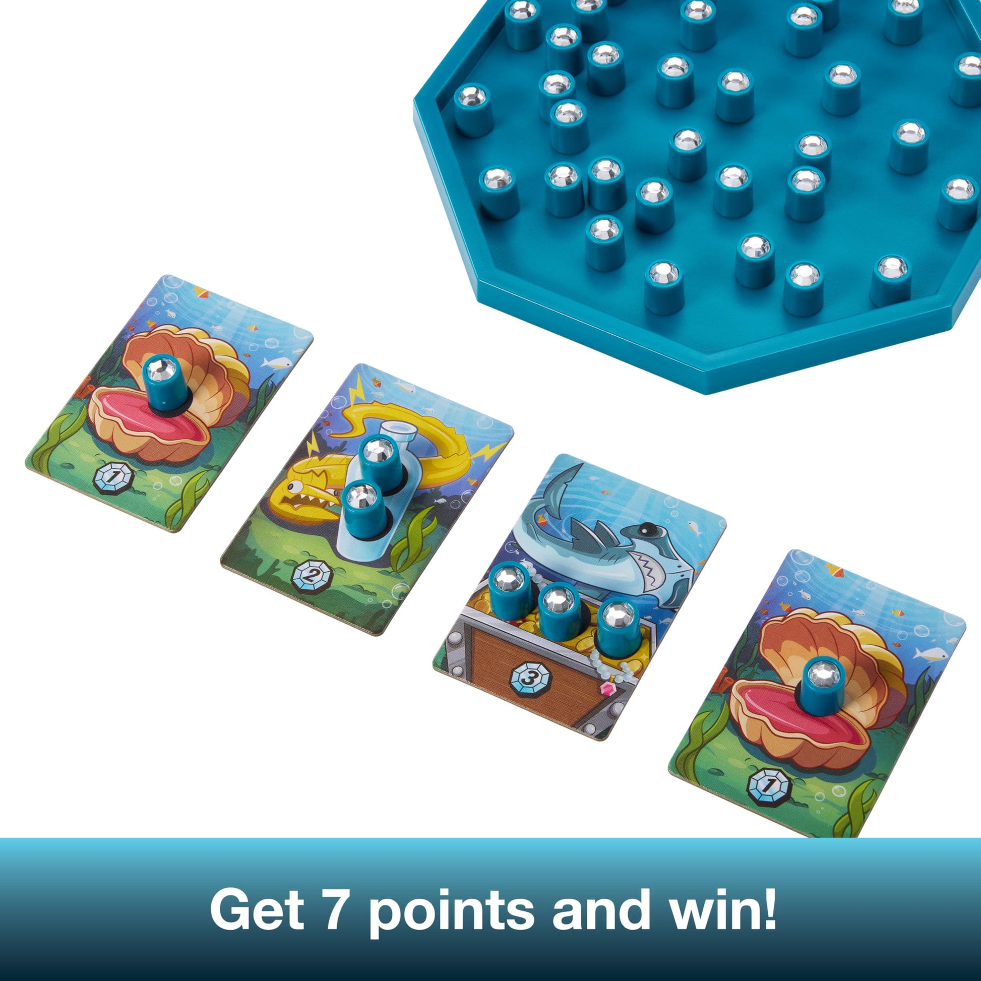 Mattel Games Deep Sea Diamond Dive Family Board Game for Kids and Grown-Ups with Easy Rules and Quick Gameplay for 2-4 Players