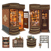 UFLJPKS Book Nook Kit for Adults and Teens, DIY Miniature House Kit with Led Light, 3D Wooden Puzzles for Adults, Wood Gifts for Family and Friends