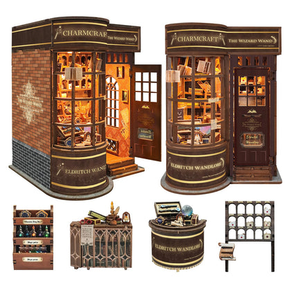 UFLJPKS Book Nook Kit for Adults and Teens, DIY Miniature House Kit with Led Light, 3D Wooden Puzzles for Adults, Wood Gifts for Family and Friends