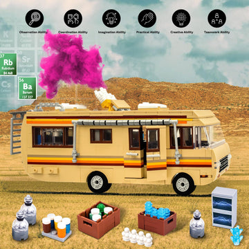 Lixboxy Camper for Break Bad Rv Building Set, Creative Camper Van Building Blocks Merchandise, DIY Technic Building Set Toy, Building Bricks Kit