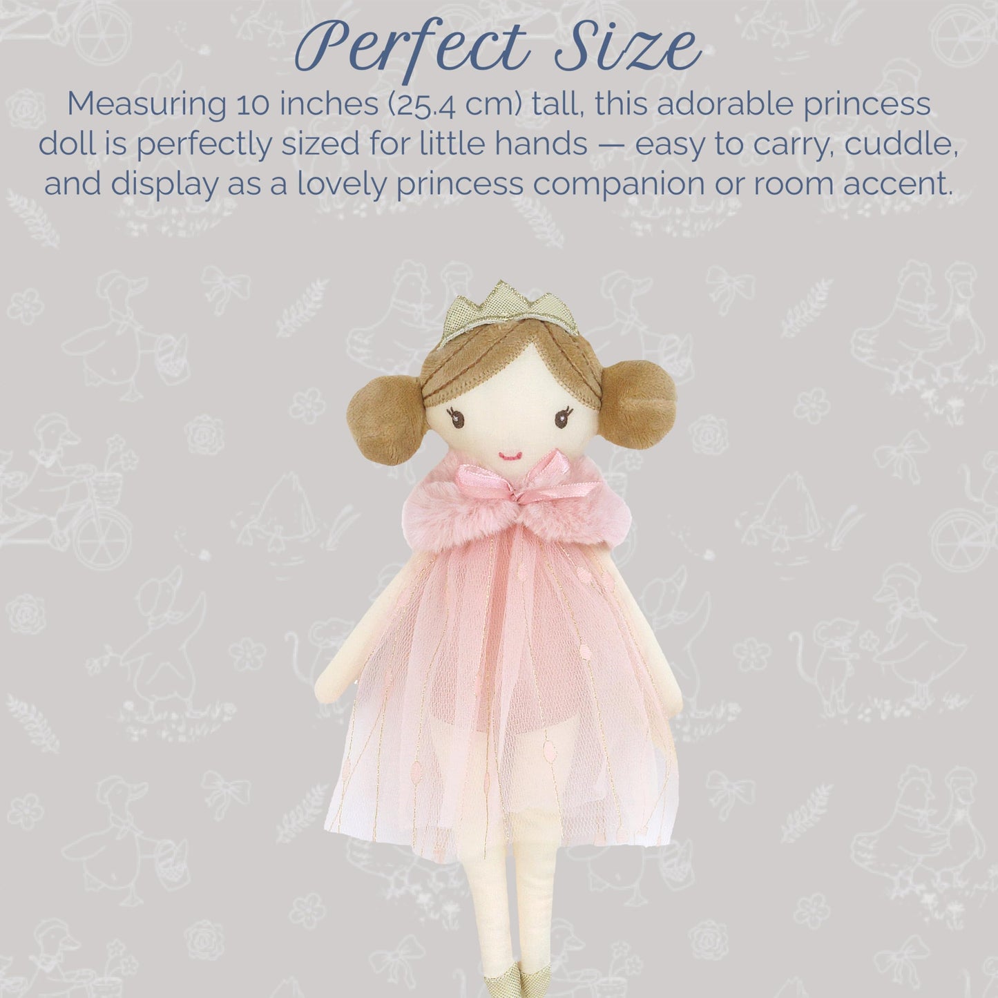 MON AMI Tinsley Princess Pocket Doll, 10-Inch Plush Collectible Girls